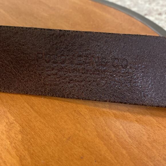 Ralph Lauren Polo Jeans brown leather belt O-ring clasp with signature
